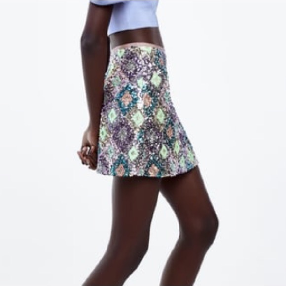 Zara sequin mini skirt - Picture 3 of 8